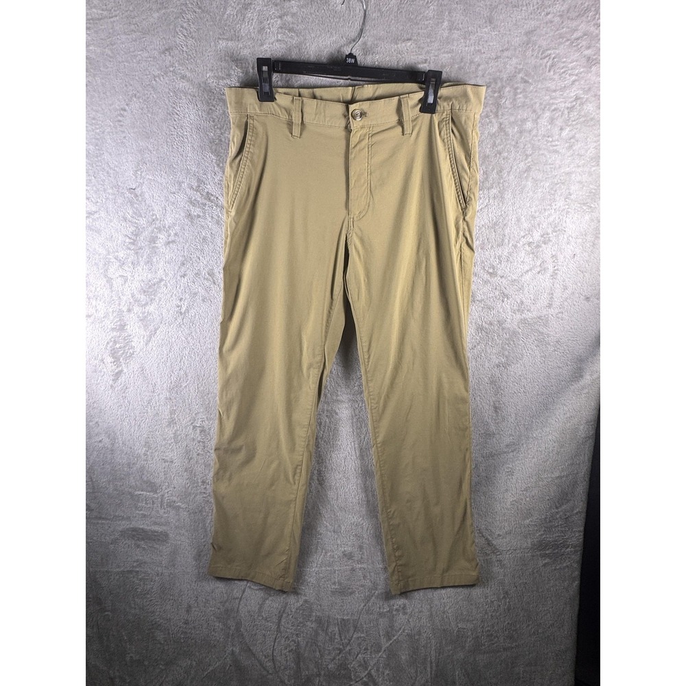 Eddie Bauer Pants Mens 34x32 Beige Nylon Stretch Chino Lightweight Outdoor